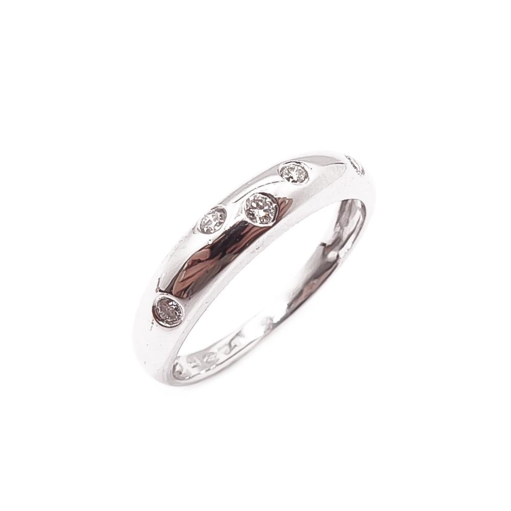 Valkokultainen timanttisormus 0,12ct 15,5mm #0