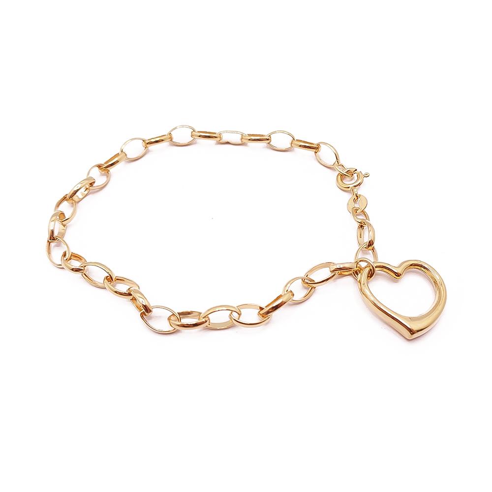 Kultainen sydän-ranneketju 19cm #0