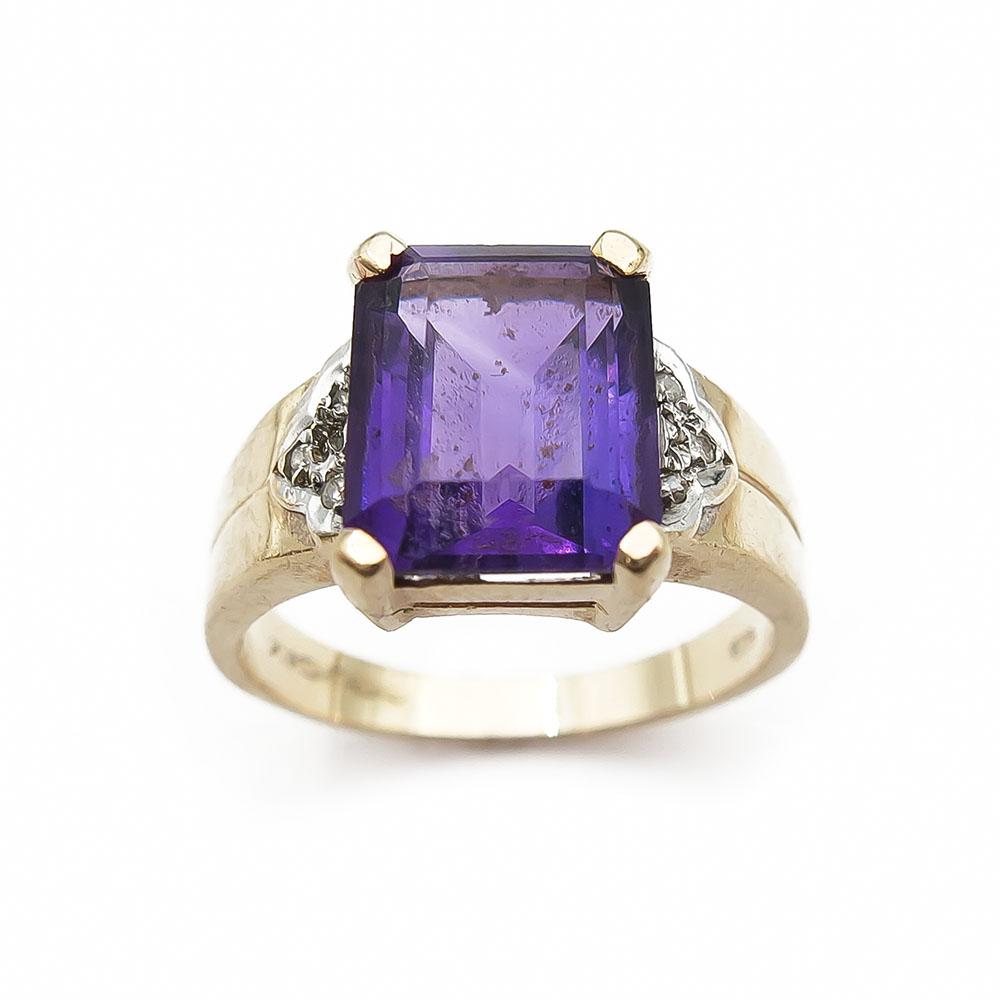 Timanttisormus violetilla kivellä 0,03ct 17,75mm #1