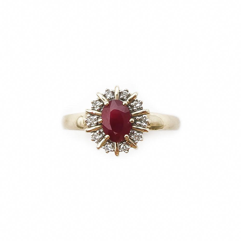 Timanttisormus rubiinilla 0,05ct 17mm #2