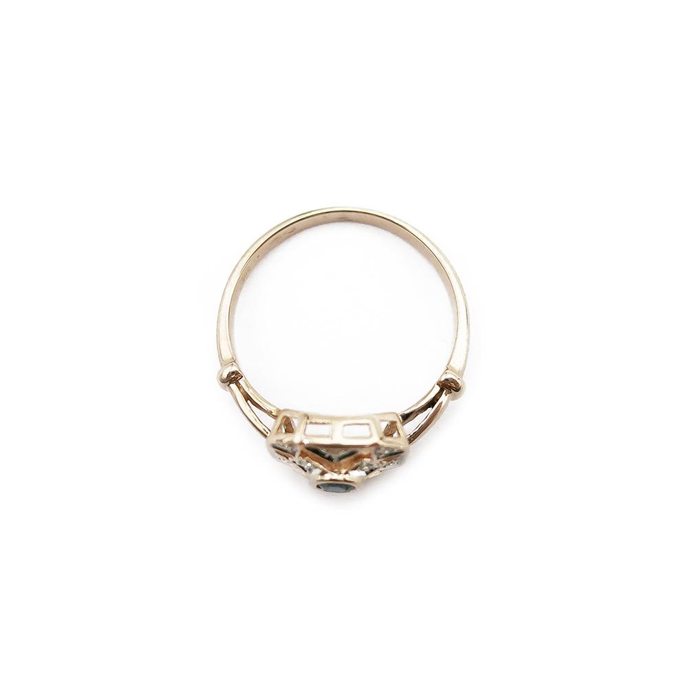 Timanttisormus sinisellä kivellä 0,06ct 18,25mm #2