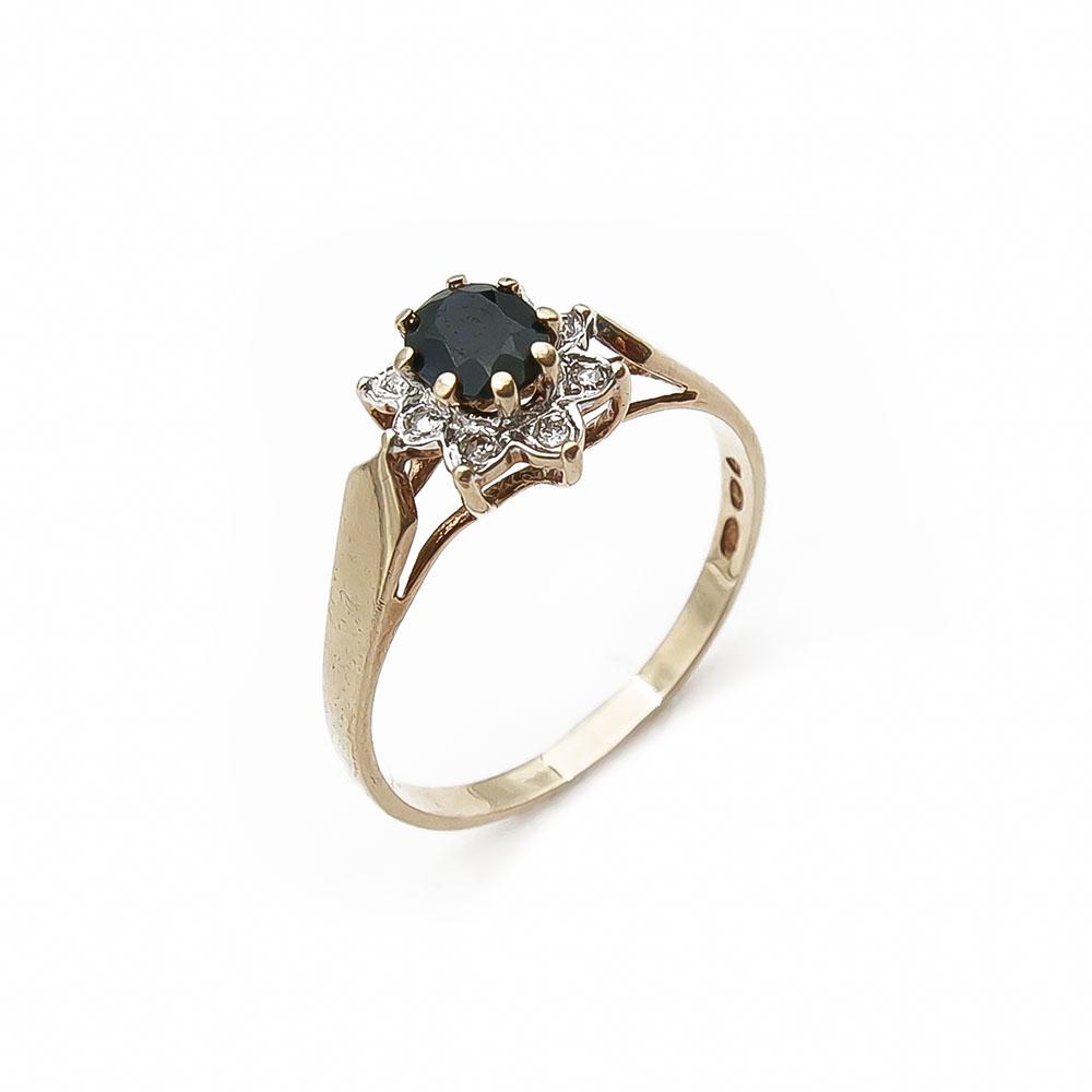 Diana timanttisormus 0,04ct sinisafiirilla 18mm #0