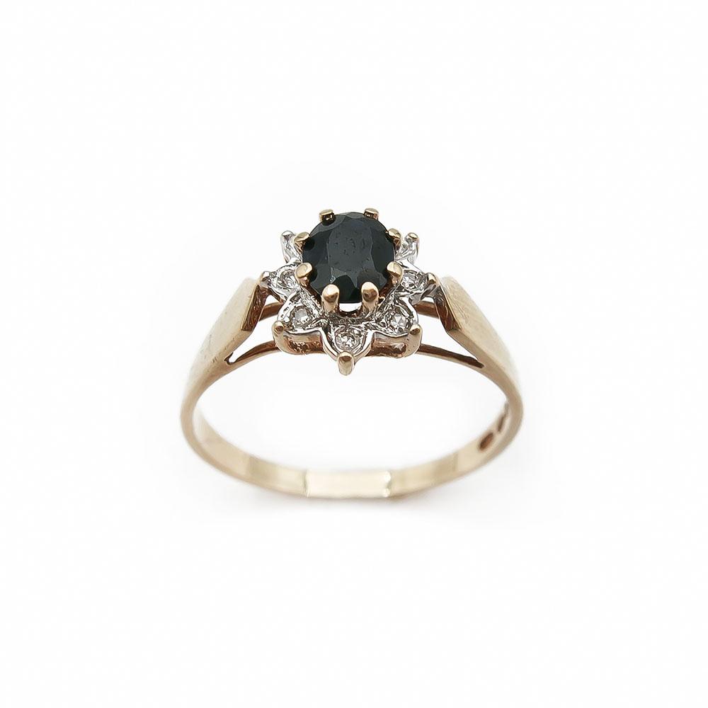 Diana timanttisormus 0,04ct sinisafiirilla 18mm #2