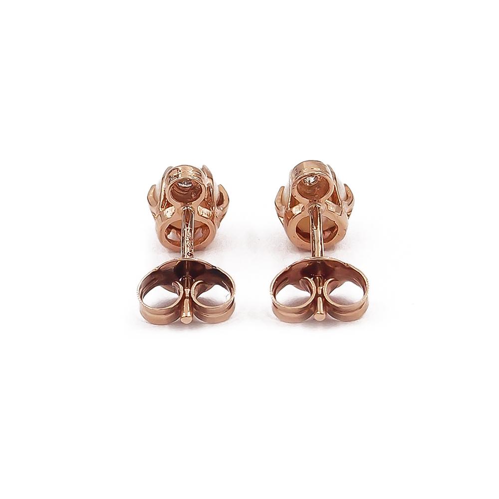 Kultaiset timantti-helmi korvakorut 4mm+2kpl 0.01ct tappi Top Gold #1