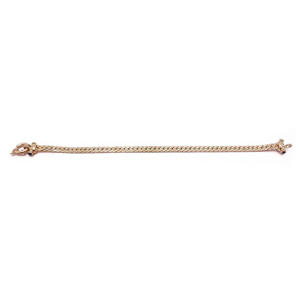 Kultainen litistetty panssariranne sinisafiirit 18,5cm #1