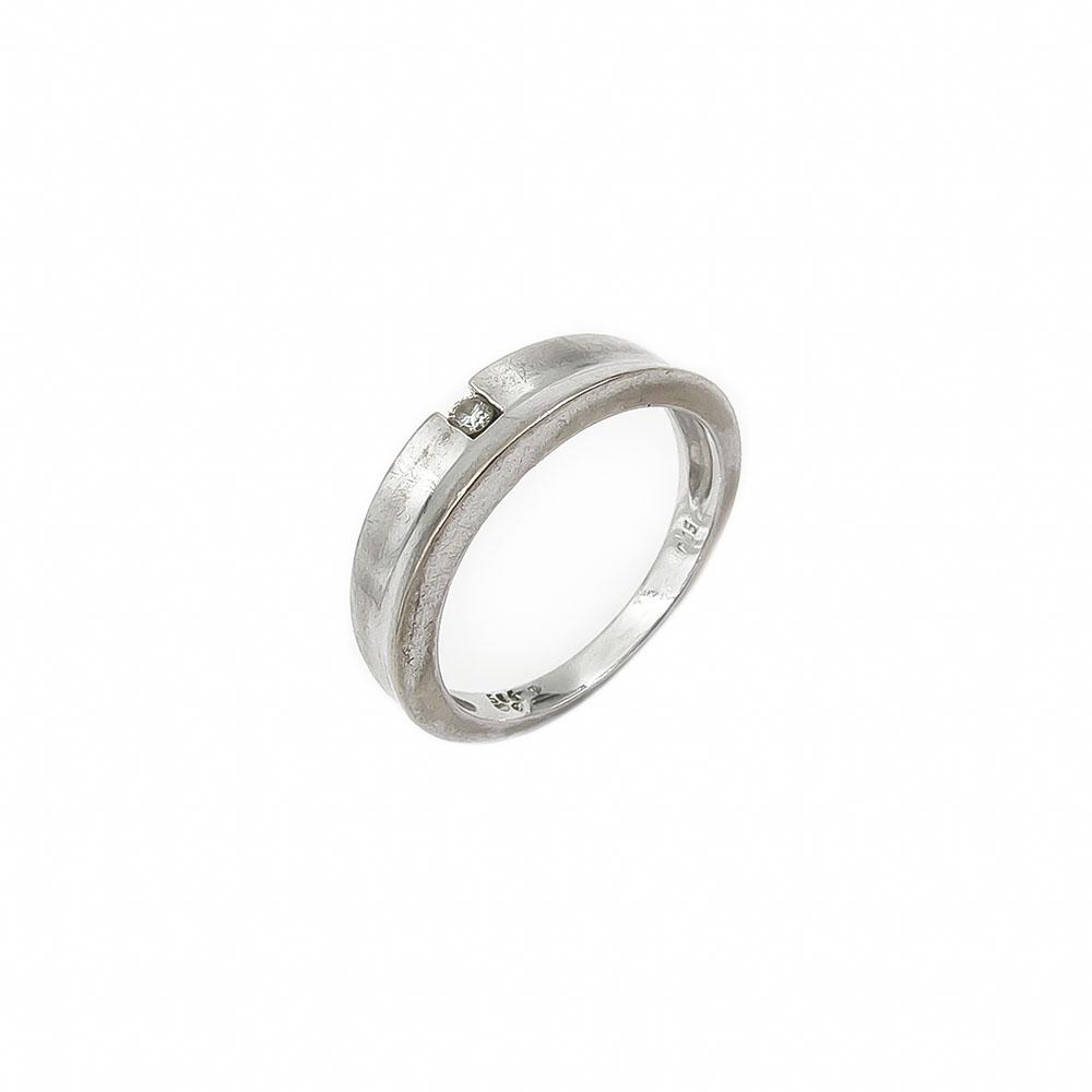 Valkokulta timanttisormus  tim.0.05ct halk.18+ #0