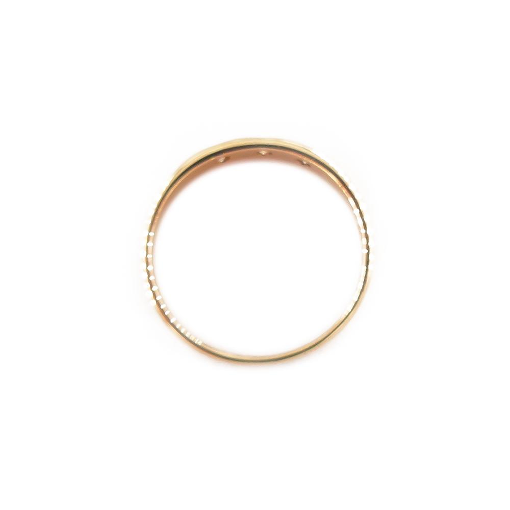 18K kultainen sormus, 20mm, kolme kirkasta kiveä #2
