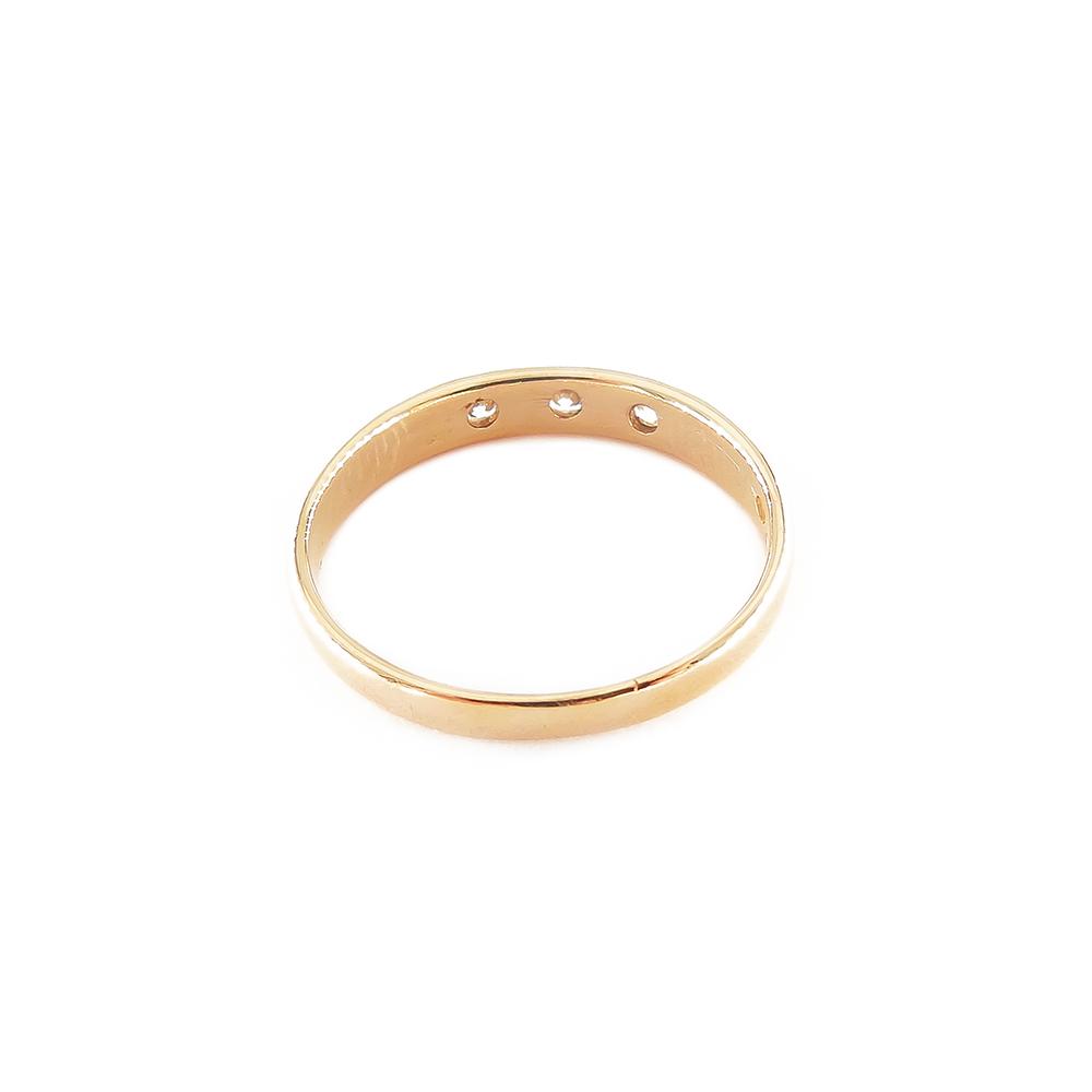 18K kultainen sormus, 20mm, kolme kirkasta kiveä #1