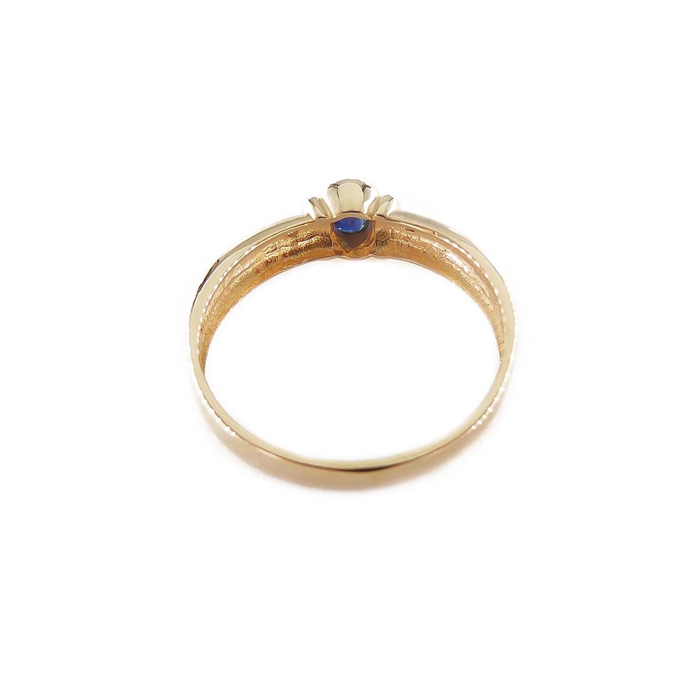 Kultainen sormus,17.25mm, safiiri+tim.0,004ct, #2