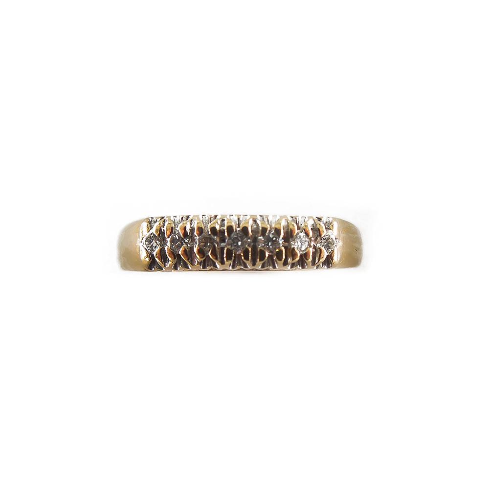 Kultainen timanttisormus,16,5mm,timantit 7x0,003ct #1