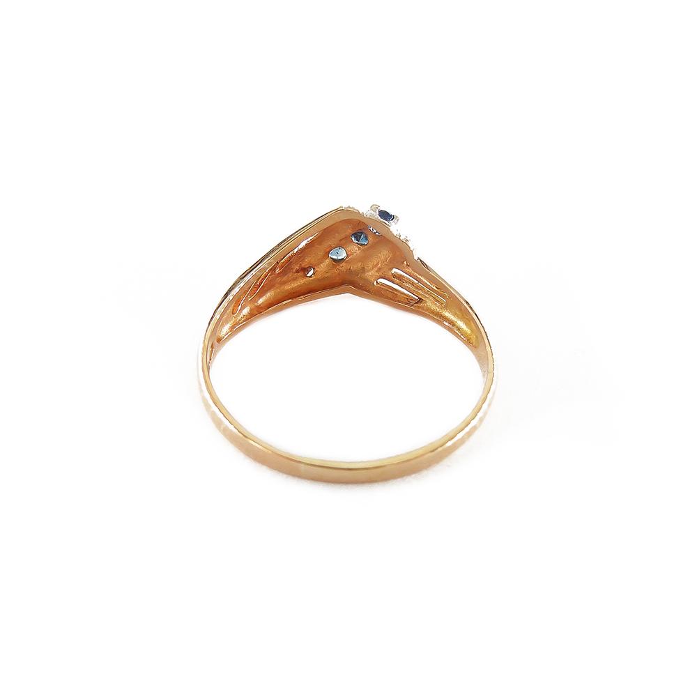 Kultainen sormus,19.75mm, safiirit+tim.0,002ct #3