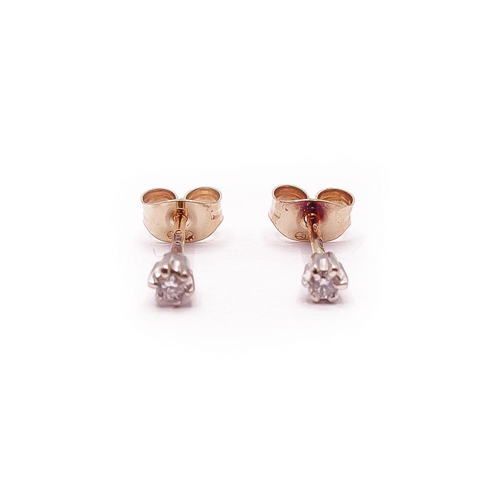 Kultaiset timanttikorvakorut 0,06ct #0