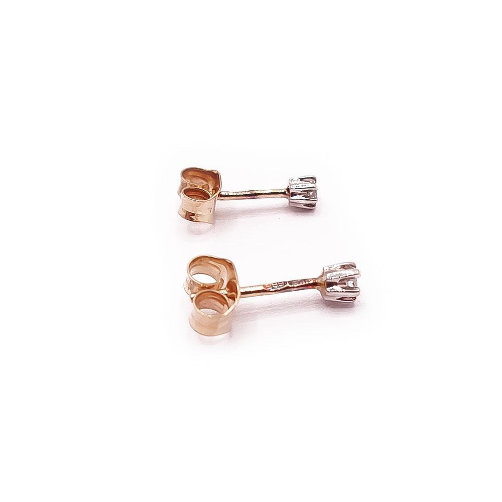 Kultaiset timanttikorvakorut 0,06ct #1