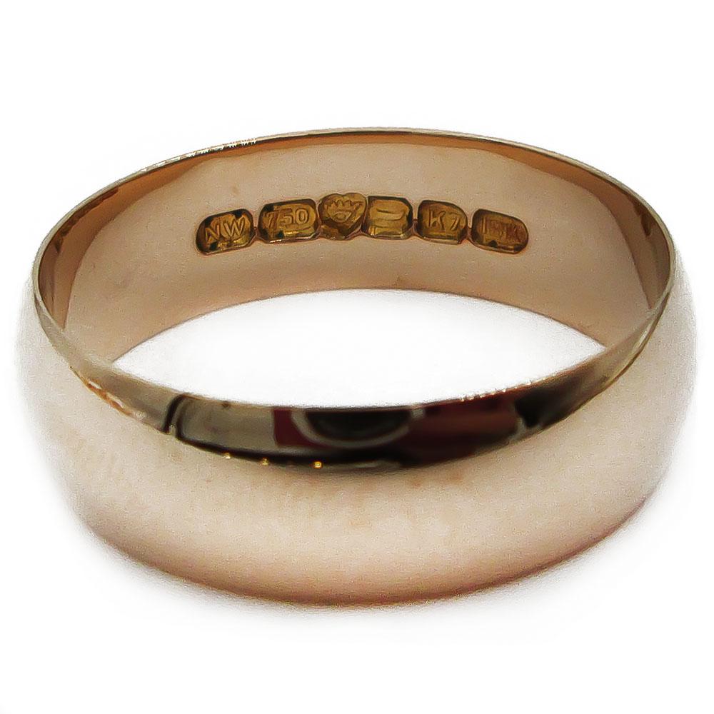 18K kihlasormus puolipyöreä 20,45mm v.-63 #2
