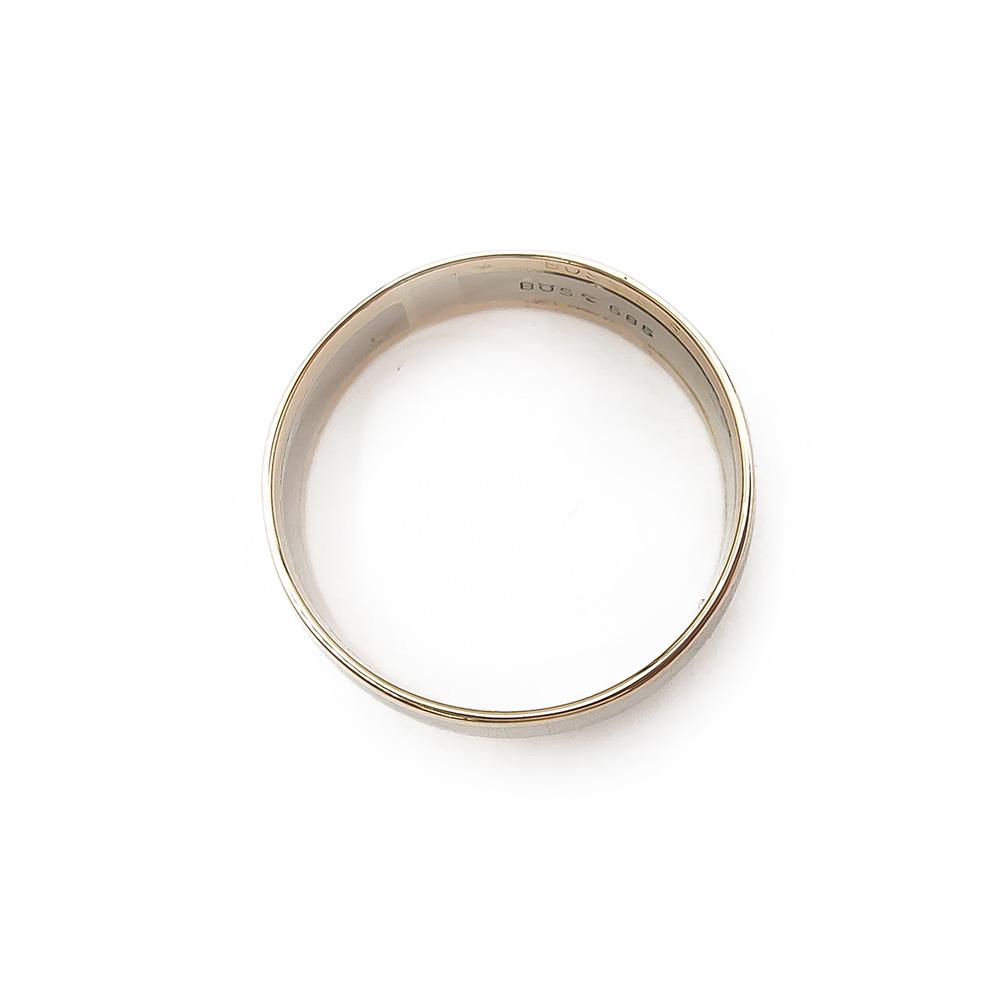 7,8mm Valko/keltakultainen sormus 21,75mm #2