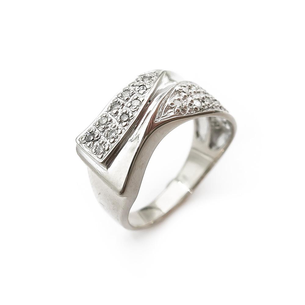 Valkokultainen timanttisormus 24x0,005ct 18,5mm #0