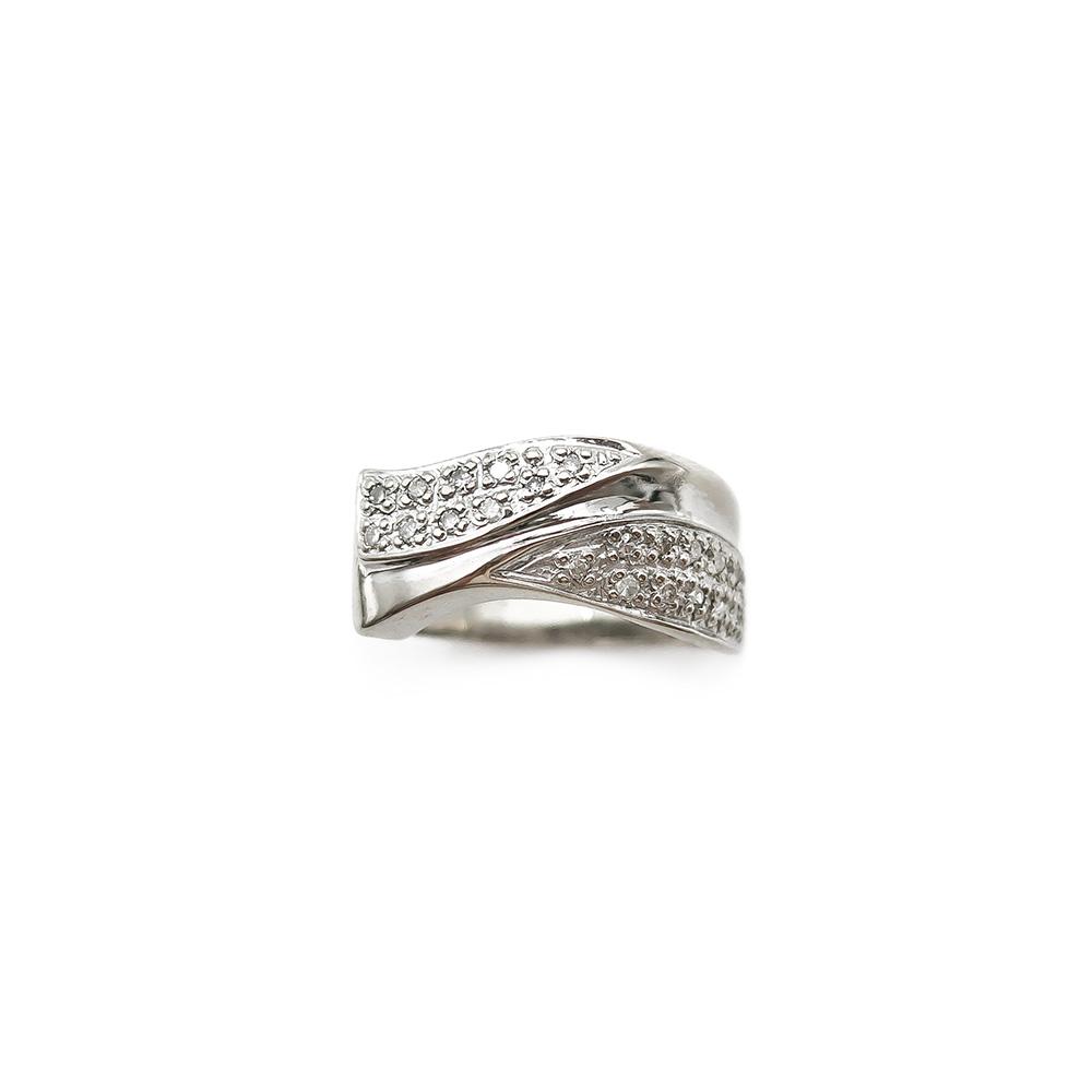 Valkokultainen timanttisormus 24x0,005ct 18,5mm #1