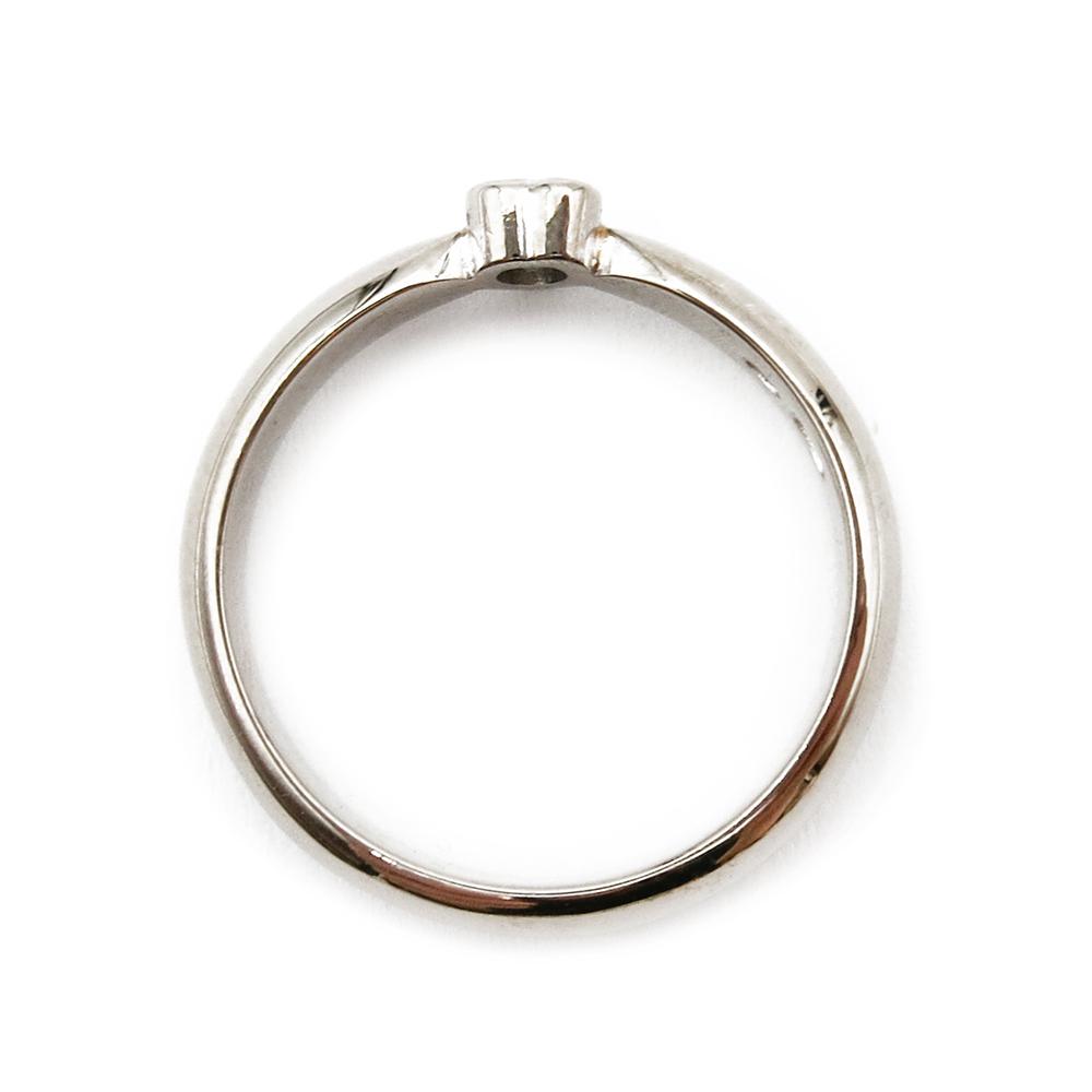 18k Valkokultainen sydänsormus 0,1ct 16,75mm #2