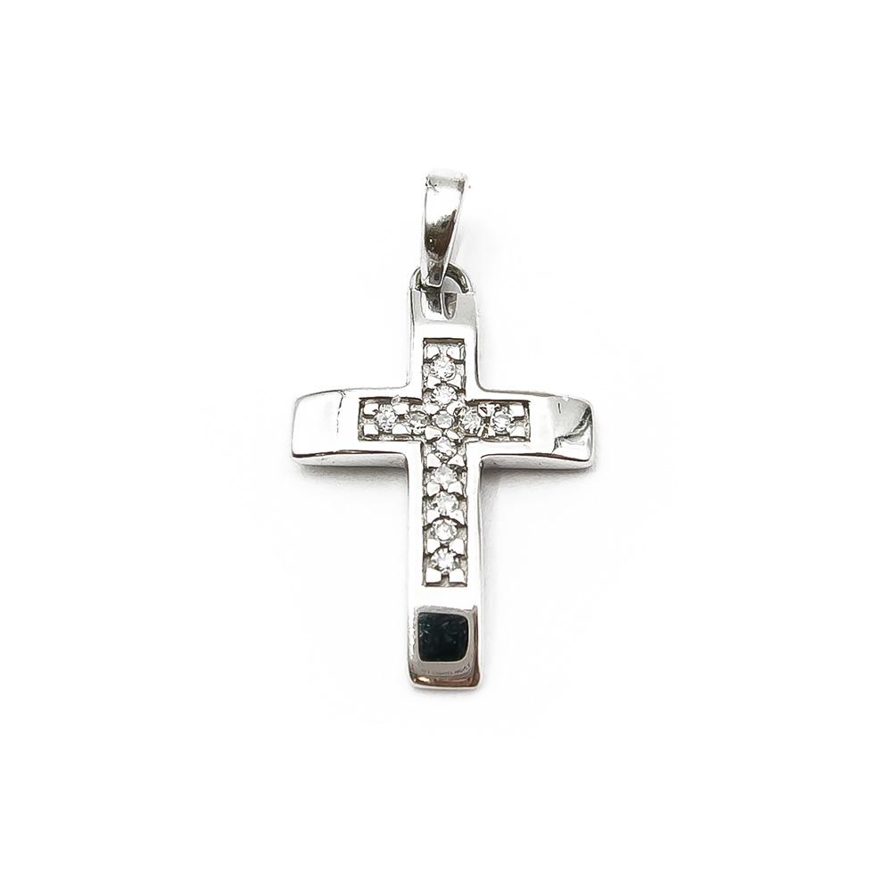 Valkokultainen timanttiristiriipus 0,012ct #0