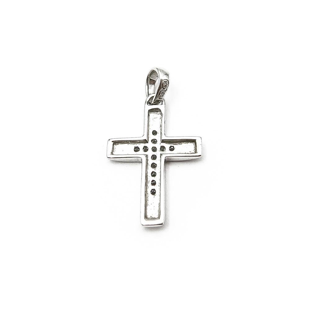Valkokultainen timanttiristiriipus 0,012ct #1