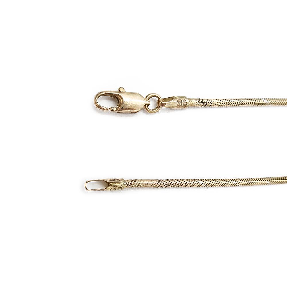 Kultainen käärme ranneketju valkokultaisin raidoin 19cm #1