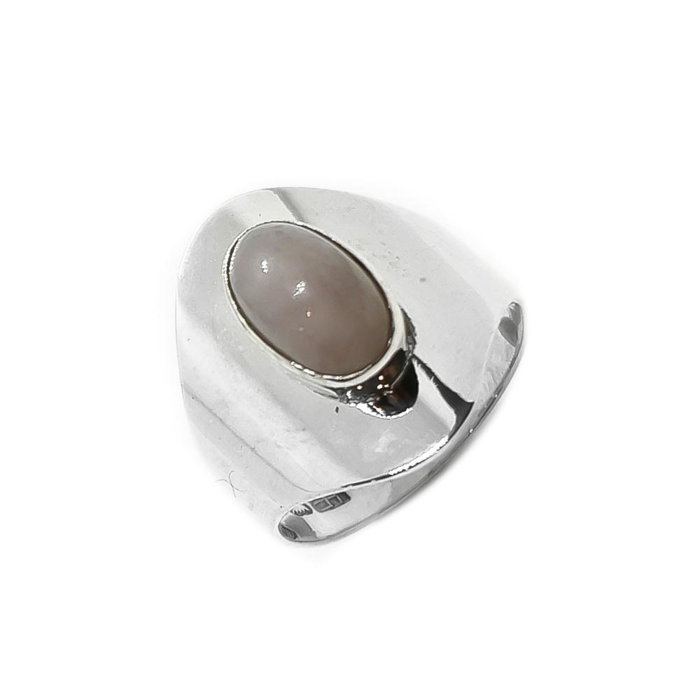 Hopea sormus ruusukvartsilla 16,5 #1