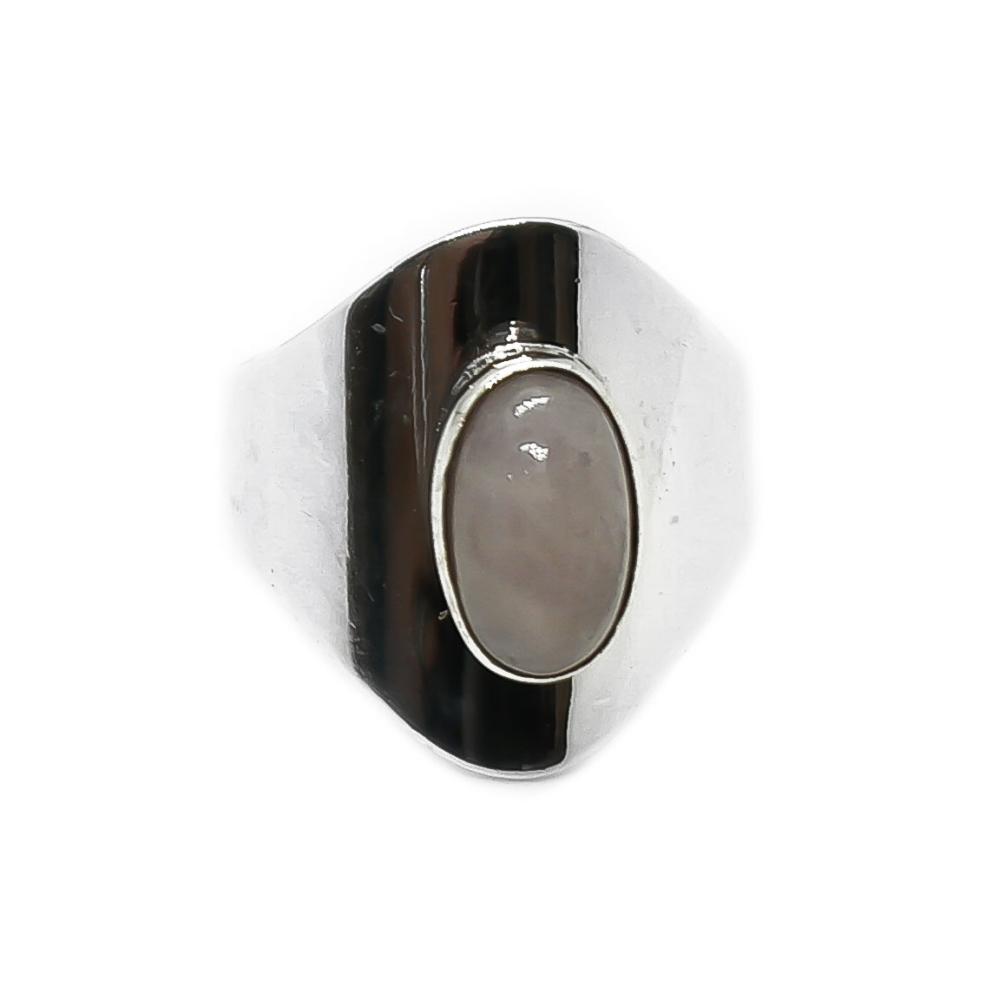 Hopea sormus ruusukvartsilla 16,5 #2