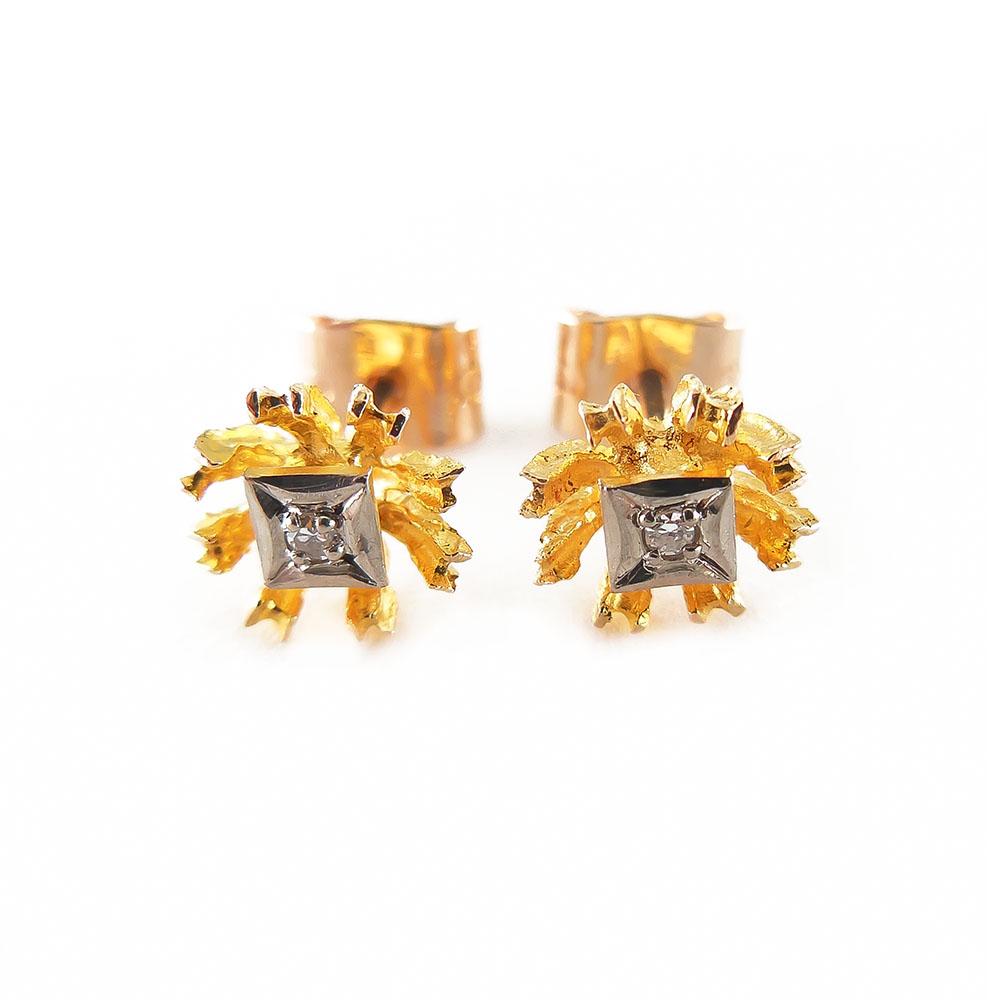 Kultaiset timanttikorvakorut,tim.0.02ct #0