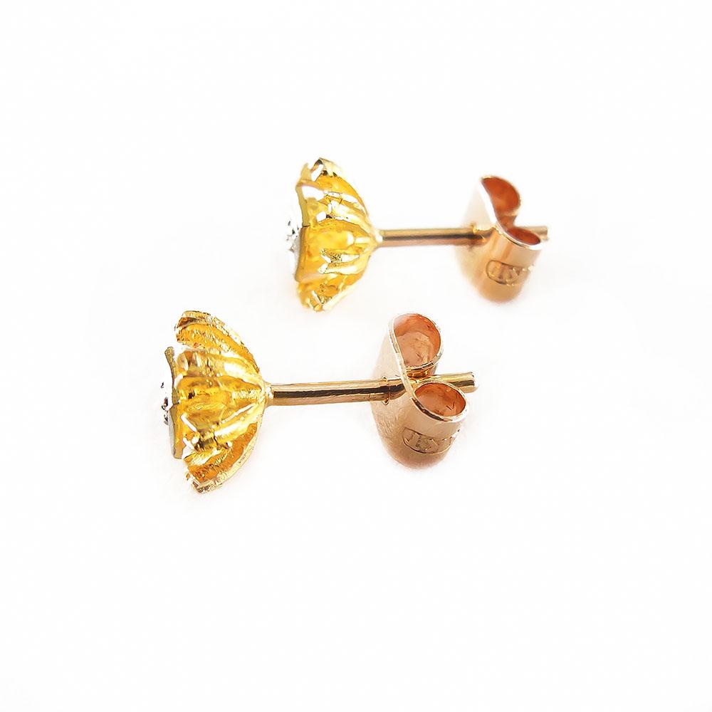 Kultaiset timanttikorvakorut,tim.0.02ct #1
