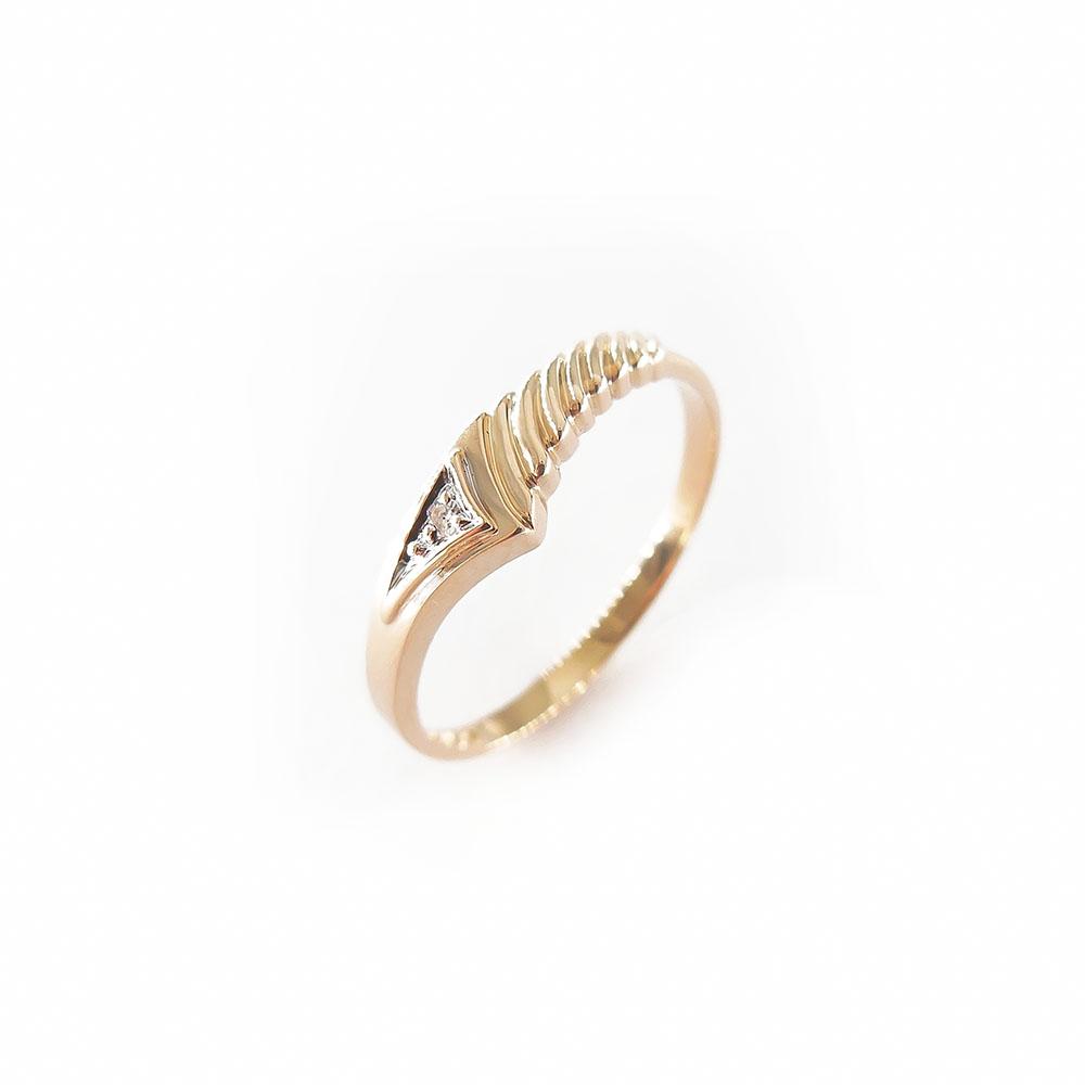 Kultainen timanttisormus,Tim.0,005ct,17.5 mm #0