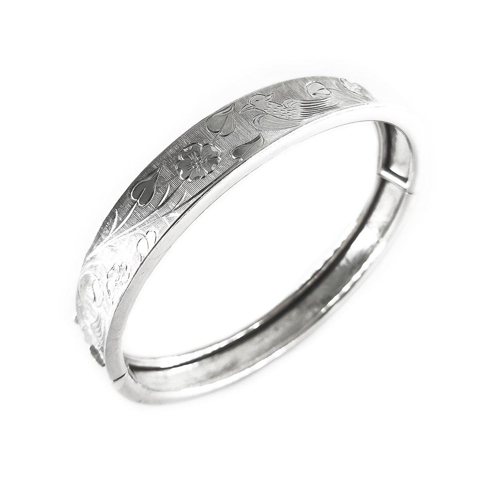 Hopeinen kuvioitu rannerengas, 63 mm #0