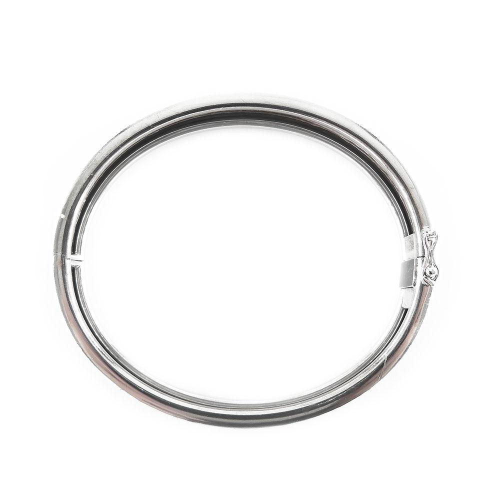Hopeinen kuvioitu rannerengas, 63 mm #2