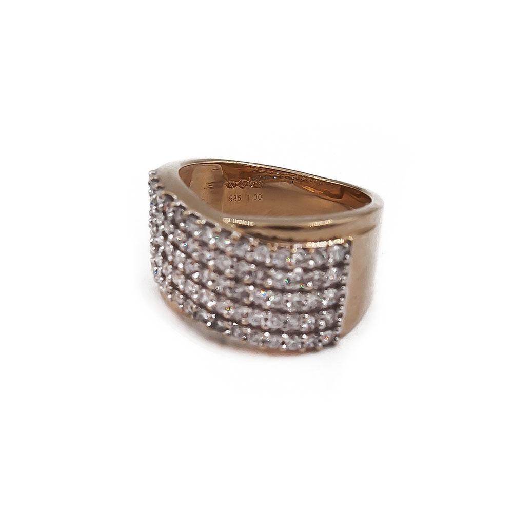 Kultainen timanttirivisormus 120kpl yht. 1.00ct 17 Kultajousi #3
