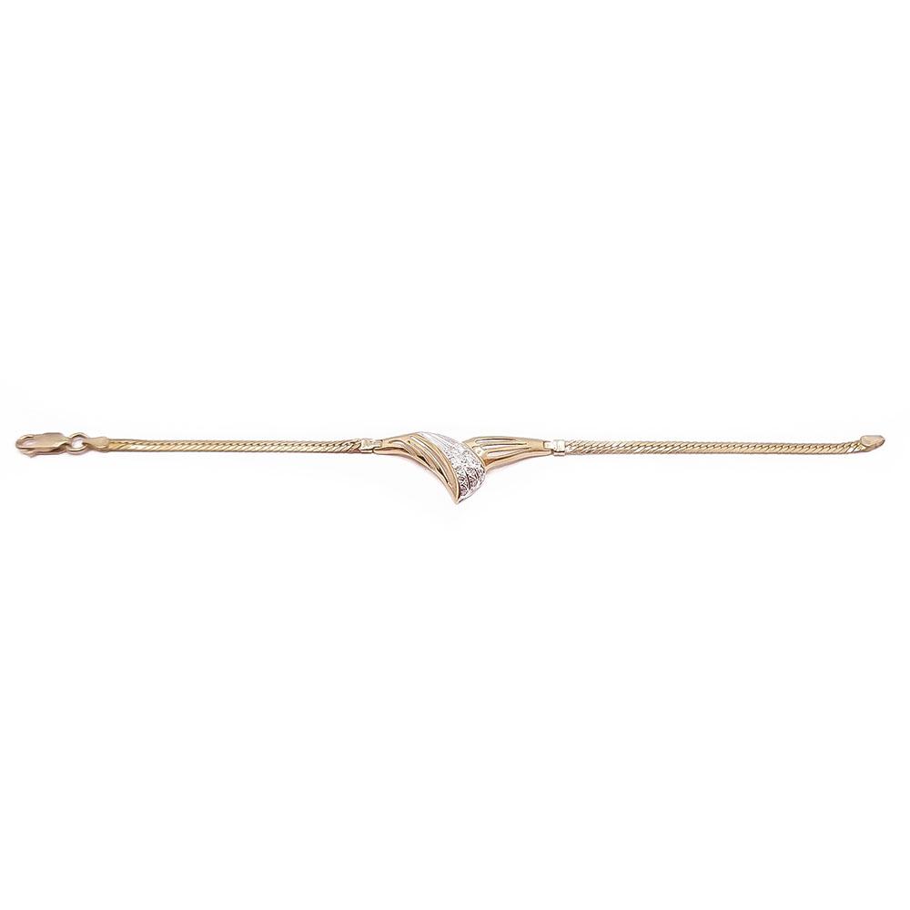 Kultainen rannekoru timanteilla 0,09ct 18cm #1