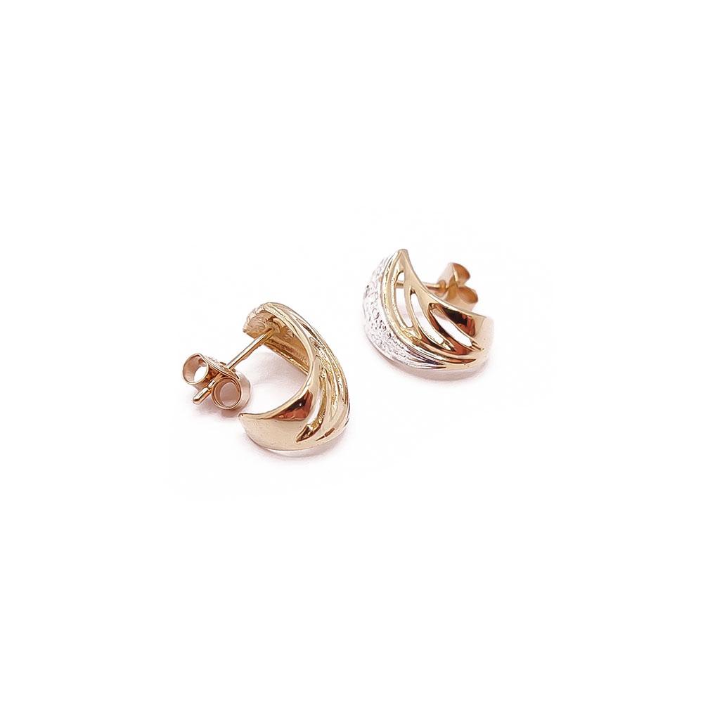 Kultaiset timanttikorvakorut 0,02ct #1