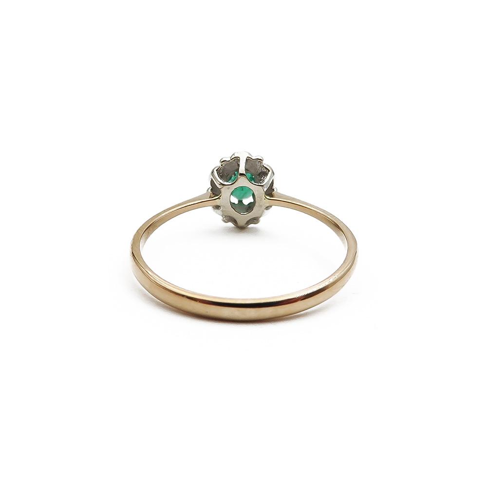 Kultainen Diana sormus smaragdilla,timanteilla18mm 6x0,005ct #2
