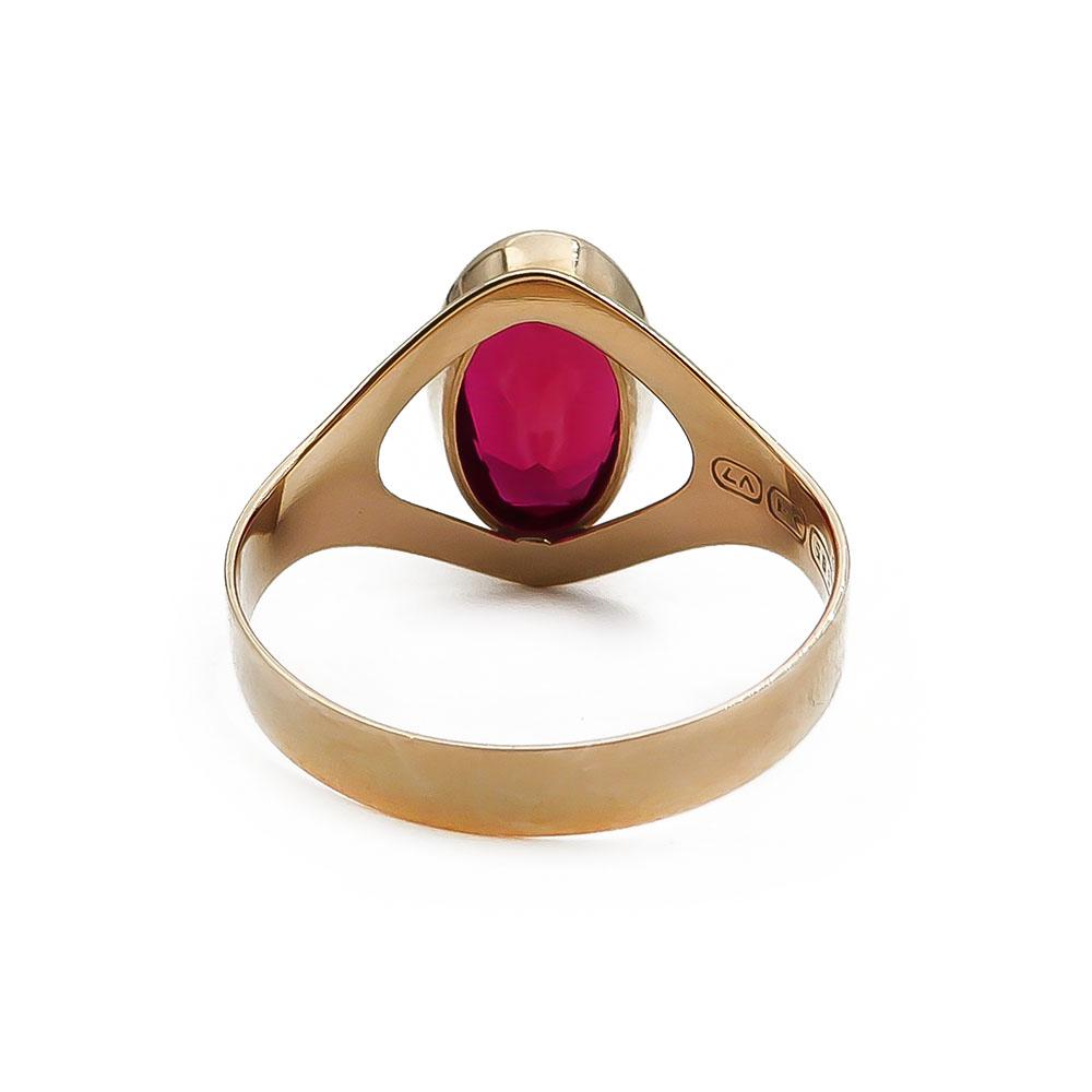 Kultainen sormus punainen kivi 18,65mm v.-74 #2