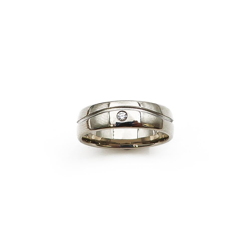 Valkokultainen timanttisormus 15,75mm 0,01ct #1