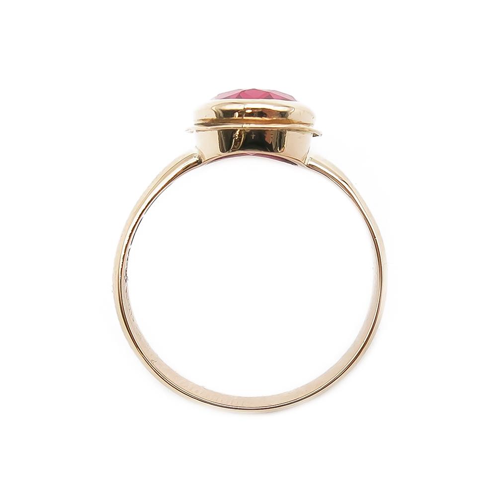 18k Ovaali punainen kivisormus 19,5mm #2