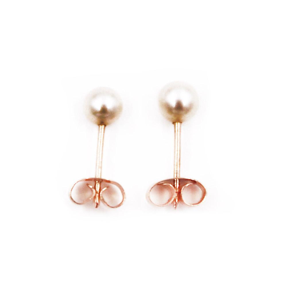 Kultaiset helmikorvakorut tappi 4.5mm #2