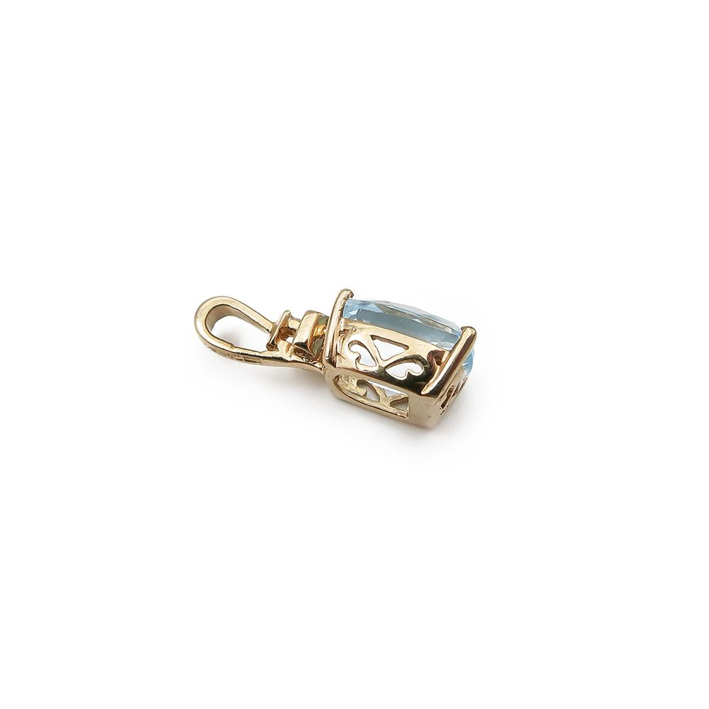 Kultainen timanttiriipus 0,015ct, vaaleansininen kivi #3