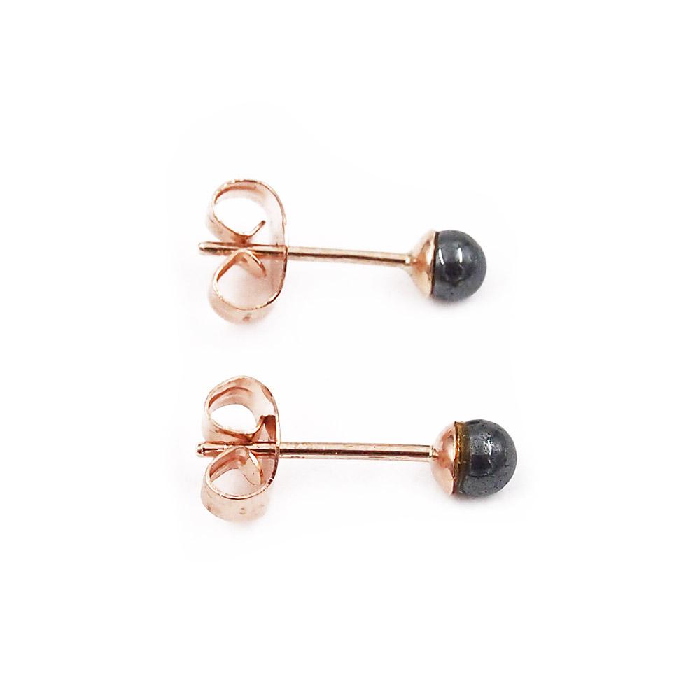 Sirot kultaiset hematiittihelmi korvakorut 3.5mm tappi Kulta- ja Kelloliike Suominen Oy #2
