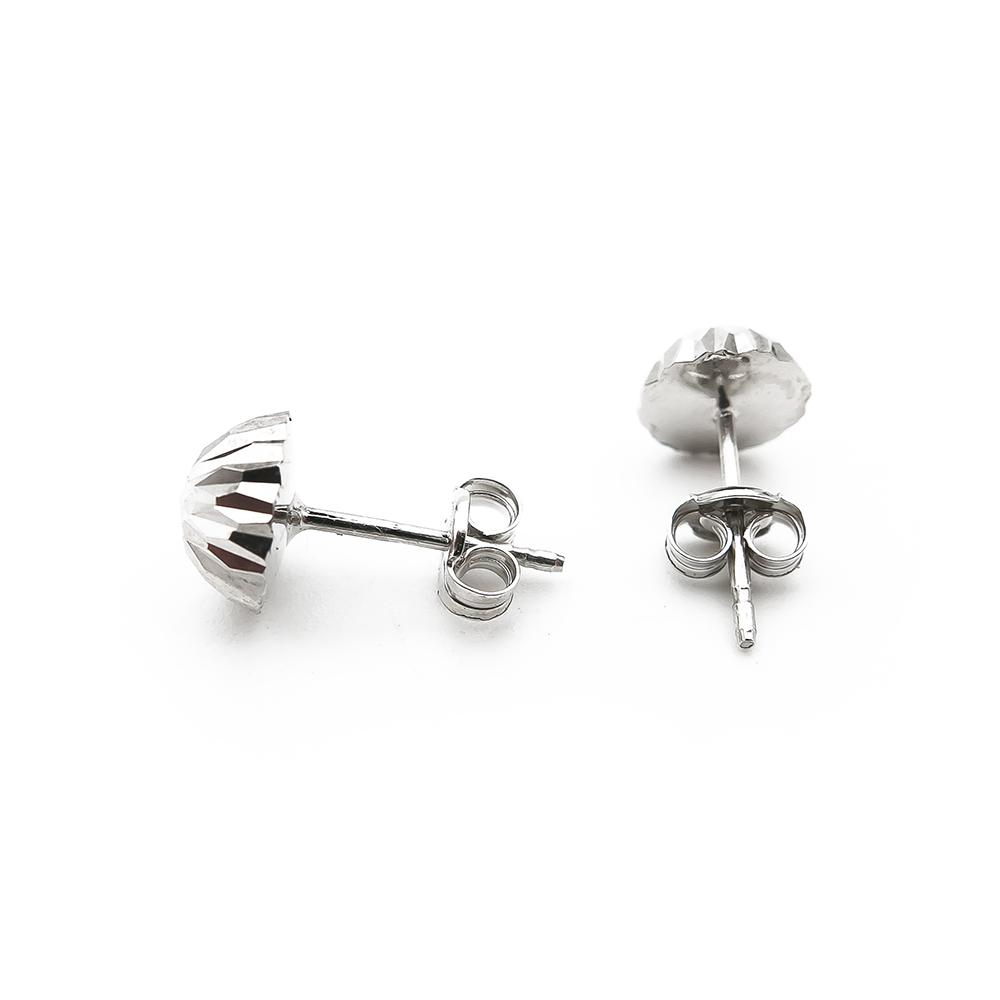 Valkokulta timantileikatut korvakorut tapilla, 6,5mm #1