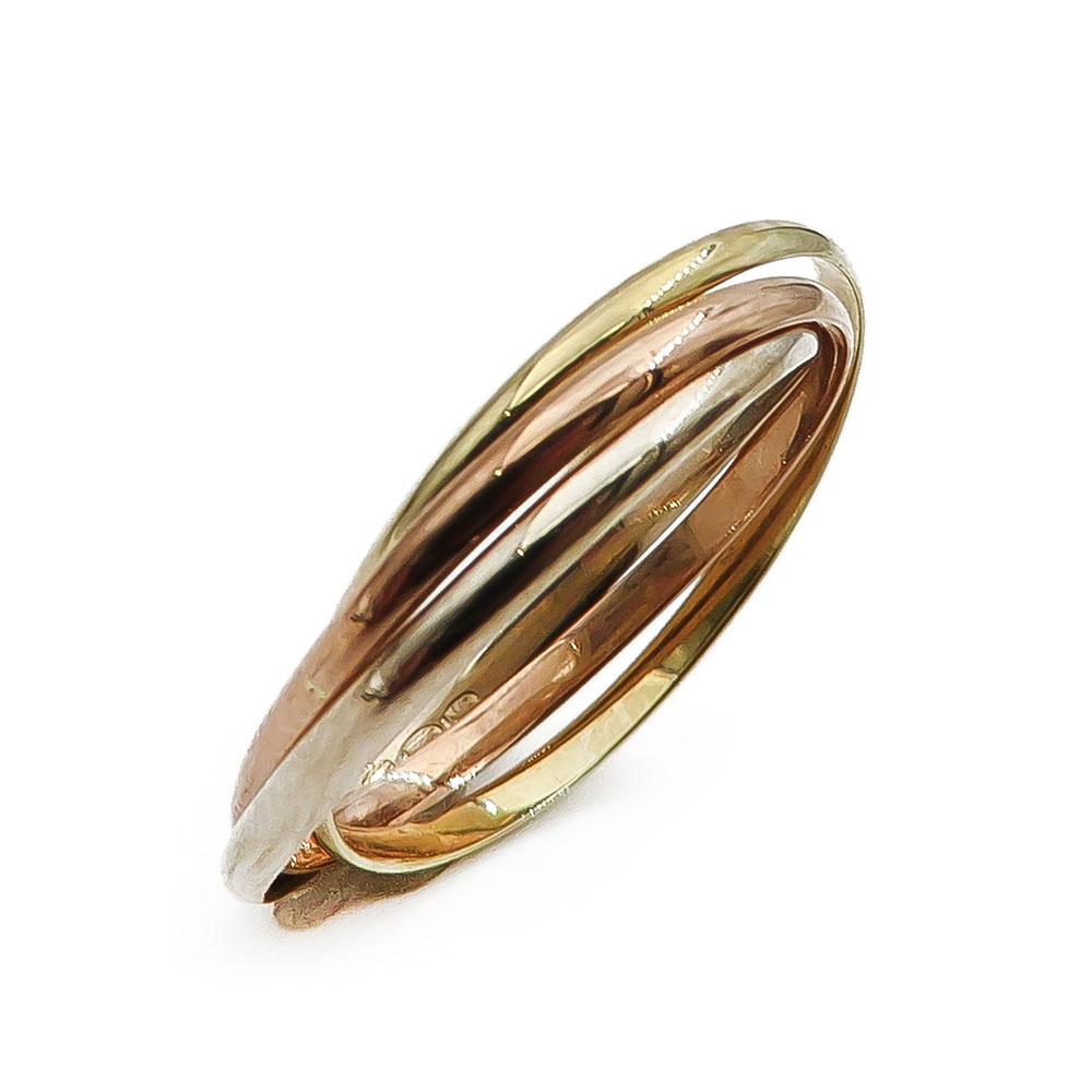 Valko-kelta ja punakultaiset rinkulat sormus 17,5mm #0