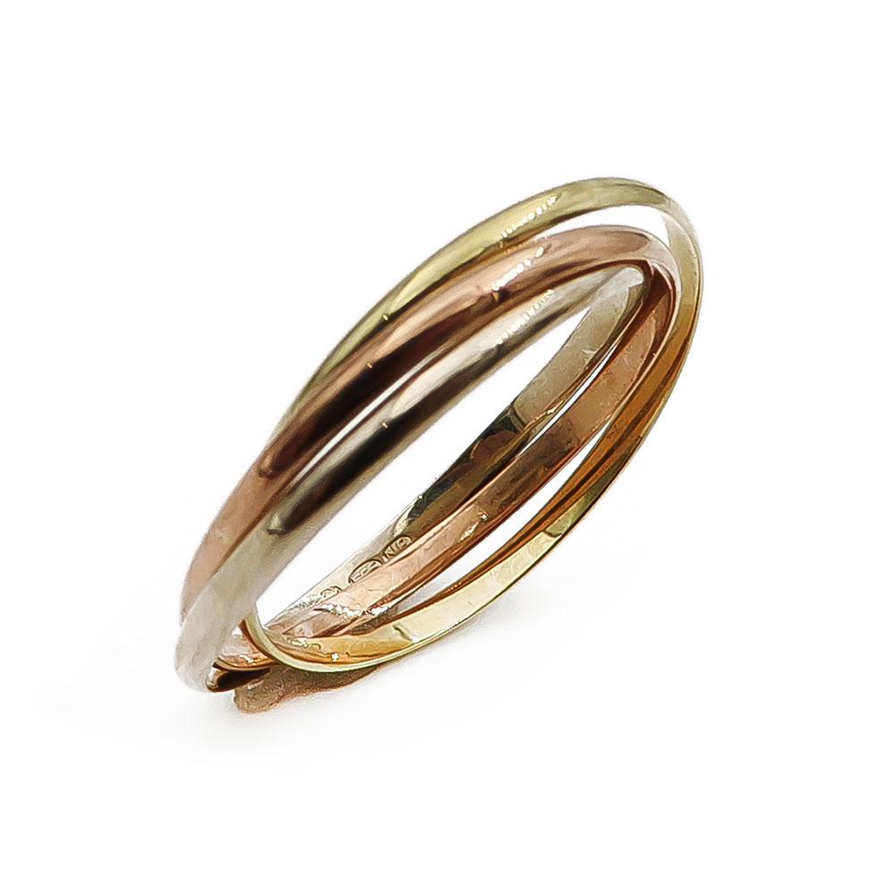 Valko-kelta ja punakultaiset rinkulat sormus 17,5mm #2