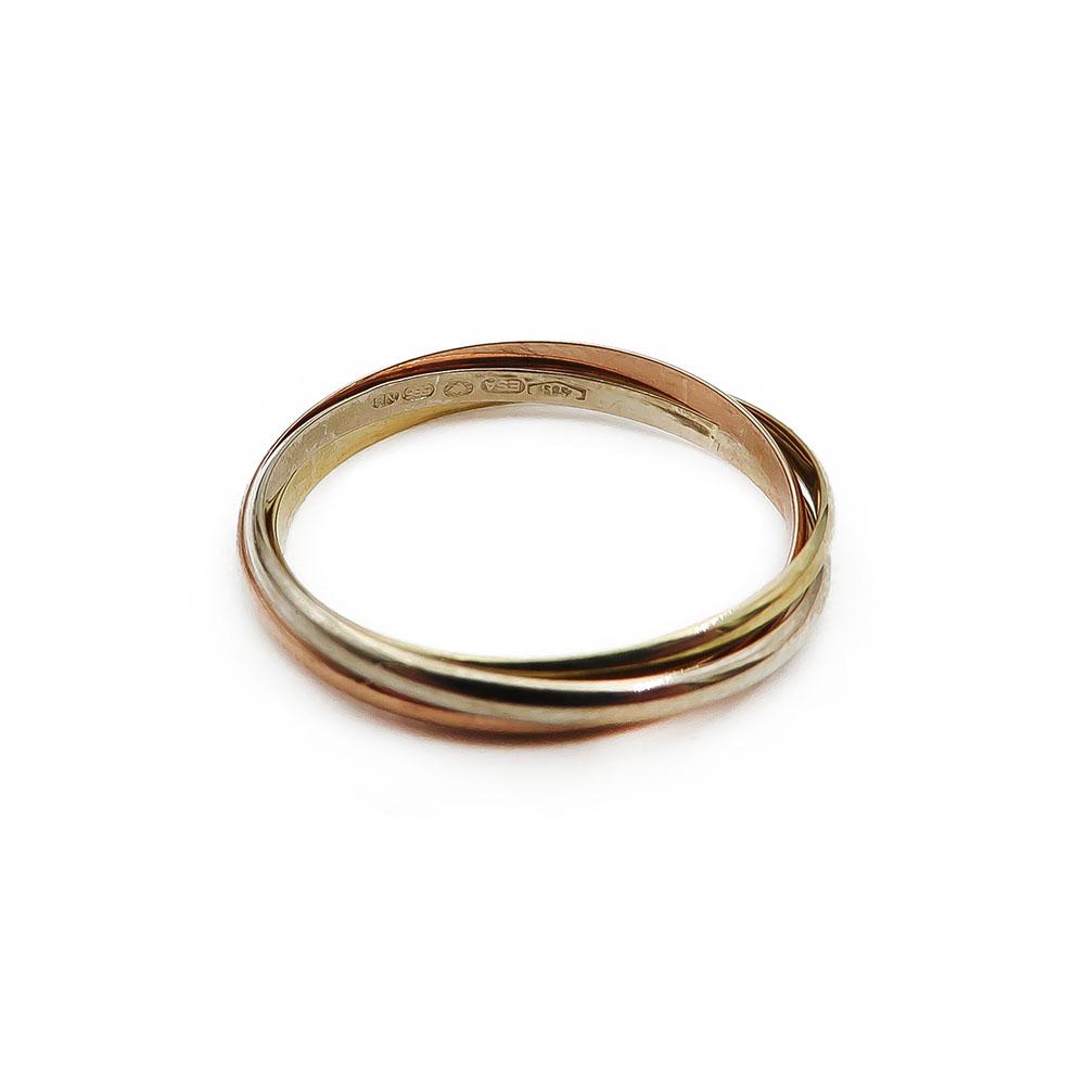 Valko-kelta ja punakultaiset rinkulat sormus 17,5mm #1