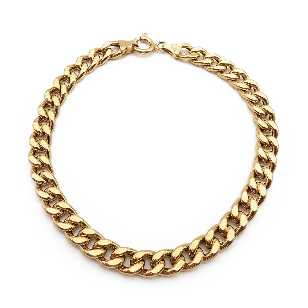 Kultainen panssariranneketju 18cm lev.5mm #0