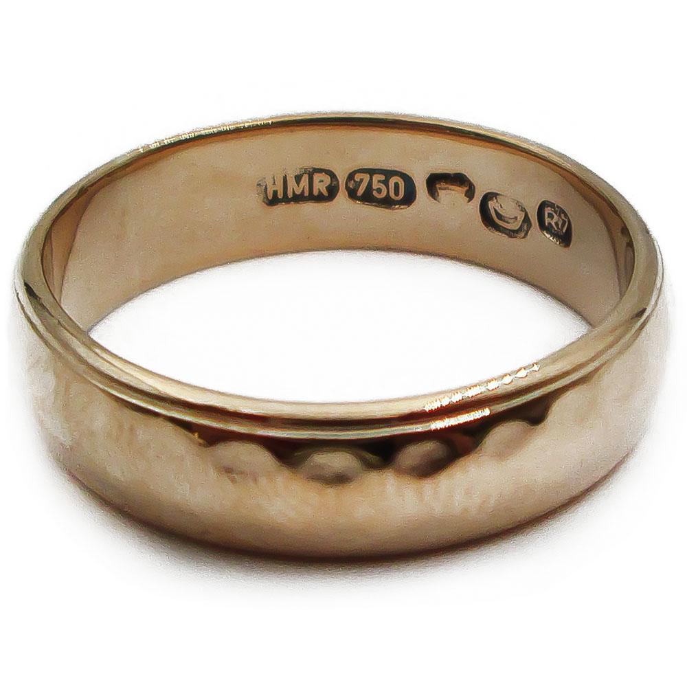18K Kultainen sormus taottu pinta 17,5mm v.-70 #2