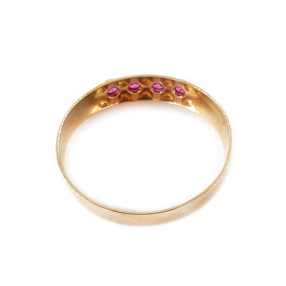 Kultainen sormus,17,5 mm,punaiset kivet #3