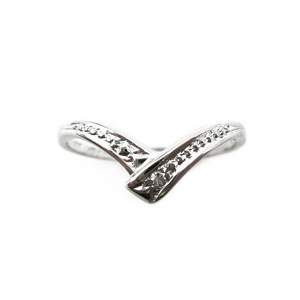 Valkokultainen timanttisormus 0,01ct 16,25mm #2